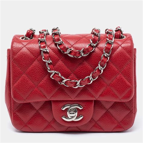 chanel mini 8 caviar red|Chanel Vintage Red Quilted Caviar Mini Classic Flap .